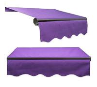 Tessuto di ricambio per tenda retrattile durevole, 280 g, resistente ai raggi UV, impermeabile, in poliestere, per giardino, terrazza, balcone, viola, 4 x 3,5 m, soluzione ombreggiante per esterni