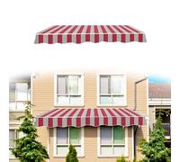 Tessuto di ricambio per tenda retrattile impermeabile, baldacchino da esterno per patio, veranda e giardino, in poliestere a righe rosse (4,9 x 2,4 m)