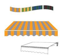 Tessuto di ricambio per tenda retrattile impermeabile, baldacchino in poliestere per balcone, giardino e patio, motivo a strisce, diverse dimensioni (2 x 1,5 m, 4 x 3 m, 4,5 x 3,5 m)