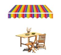 Tessuto di ricambio per tenda retrattile, impermeabile, in poliestere, protezione dai raggi UV, per terrazza, balcone, cortile, affari (Rainbow 4 x 1,5 m)