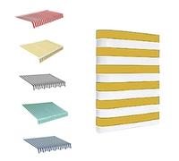 Tessuto di ricambio per tenda retrattile impermeabile, materiale con mantovana, 3 x 2 m, per giardino e balcone (giallo, 3,5 x 2,5 m)