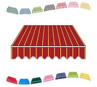 Tessuto di ricambio per tenda retrattile, in poliestere, per patio e giardino, dimensioni da 6,5 a 20 m, strisce rosse, perfetto per terrazza, balcone e spazi esterni