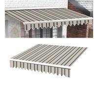 Tessuto di ricambio per tenda retrattile per esterni 15x8ft Grigio Poliestere Parasole Copertura Del Baldacchino Copertura Durevole Patio Stripe Tenda Panno forand