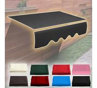 Tessuto di ricambio per tenda retrattile - Protezione UV Patio Shade Cover per Deck Cafe Market Shop - Nero 9,8 x 6,5 ft (3 x 2 m) Panno per riparo dal sole