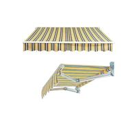 Tessuto di ricambio per tende da sole, 7 x 3 m, 6 x 2,5 m, parti retrattili (senza cornice), tela per esterni con mantovana gialla (4,5 x 2,5 m)