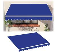 Tessuto di ricambio per tende da sole a clip, per balconi e terrazze, copertura in materiale di ricambio con mantovana da 1,5/2,0/2,5/3,0/3,5/4 m, blu scuro, 4 x 1,50 m