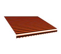 Tessuto di ricambio per tende da sole arancione e marrone, 400 x 300 cm, senza cornice, resistente, resistente ai raggi UV, perfetto per terrazze e giardini