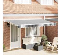 Tessuto di ricambio per tende da sole, colore antracite, bianco, 4 x 2 m, in poliestere, resistente alle intemperie, per balcone, terrazza, giardino, come protezione solare e dispensatore di ombra