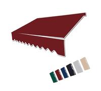 Tessuto di ricambio per tende da sole per balconi e terrazze, con clip manuale, materiale blu (rosso, 400 x 250 cm) copertura durevole per ombra e protezione esterna