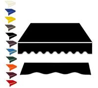 Tessuto di ricambio per tende retrattili, 2 x 1,5 m, copertura nera con mantovana, adatta a 2,5 x 2 m, 3 x 2 m, 3 x 2,5 m, 4 x 2 m, materiale resistente per esterni per striscioni