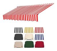 Tessuto di ricambio per tendone da patio, 3 m, 3,7 m, 4,9 m, panno di ricambio per tenda parasole, tela retrattile per veranda, negozio, balcone (striscia rossa, 4 x 2,5 m)
