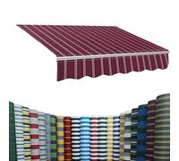 Tessuto di ricambio per tettoia 400 x 300 cm, protezione UV, impermeabile, tela per tenda retrattile, balcone, finestra, ombra, strisce-G 4 m x 2,5 m