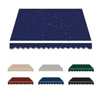 Tessuto di ricambio per tettoia da esterno, 5 x 2 m, materiale impermeabile per tenda da sole per patio e balcone, telaio non incluso, colore blu, 3,5 m, 4,5 m, 5 m