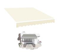 Tessuto di ricambio retrattile per parasole da esterni, disponibile in multicolore (beige, 365 x 300 cm), adatto per telai da 2,5 x 2 m, 4 x 3 m, 5 x 3 m, per patio, giardini, ristoranti e negozi