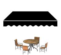 Tessuto di ricambio retrattile per patio, 2,8 x 2,8 m, copertura per sole e tenda, manuale, per porte e finestre (nero, 350 x 300 cm)