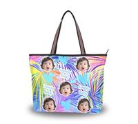 Tessuto di seta con cerniera piccole borse eleganti Immagine personalizzata su borse per le donne borsa (senario) Size15.7 x 11.4 Colorful Tropical Plants