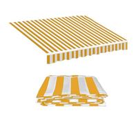 Tessuto di Sostituzione per Tende Esterno Telo di Ricambio per Tenda Parasole Retrattile, Tessuto di Ricambio per Tenda a Braccio per Balcone, Patio(Orange white,6.6x5ft/2x1.5m)