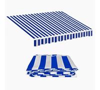Tessuto di Sostituzione per Tende Esterno Telo di Ricambio per Tenda Parasole Retrattile, Tessuto di Ricambio per Tenda a Braccio per Balcone, Patio(Blue white,22.9x6.5ft/7x2m)