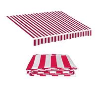 Tessuto di Sostituzione per Tende Esterno Telo di Ricambio per Tenda Parasole Retrattile, Tessuto di Ricambio per Tenda a Braccio per Balcone, Patio(Red white,19.6x6.5ft/6x2m)