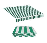 Tessuto di Sostituzione per Tende Esterno Telo di Ricambio per Tenda Parasole Retrattile, Tessuto di Ricambio per Tenda a Braccio per Balcone, Patio(Green white,19.6x4.9ft/6x1.5m)
