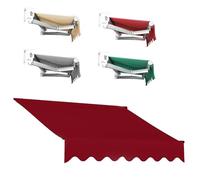 Tessuto di tela impermeabile per tenda da sole, resistente ai raggi UV, materiale di ricambio, 400 x 250 cm, verde e rosso, ideale per tende da sole e coperture per patio