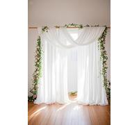 Tessuto drappeggiato per archi di nozze, 3 pannelli, 69,8 cm x 4,7 m, bianco, in chiffon, per feste, cerimonie, matrimoni, decorazioni per soffitti