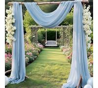 Tessuto drappeggiato per archi di nozze, 73,7 cm x 6,1 m, in chiffon, tulle, tende velate per cerimonie di nozze, pergolato, feste, soffitti, festoni, decorazione sfondo | Tessuto trasparente blu