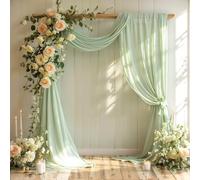 Tessuto drappeggiato per archi nuziali, 1 pannello da 4,7 m, verde salvia, drappeggio in chiffon, per cerimonie di nozze, ricevimenti, decorazioni per festoni
