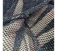 Tessuto elastico ad alta densità della maglia del strass di cristallo elastico per il tessuto scintillante del strass degli abiti da sera di usura del partito
