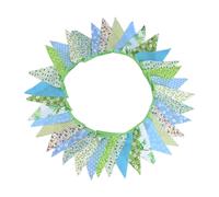 Tessuto Fiori Bunting Bandiere Bunting Verde Colori Vivaci Facile da Appendere D