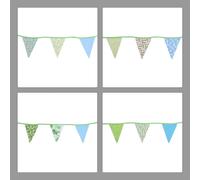 Tessuto Fiori Bunting Bandiere Bunting Verde Colori Vivaci Interno Esterno Adatt