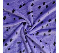 Tessuto Fleece Super Morbido A Doppia Faccia Con Macchie Nere Su Viola