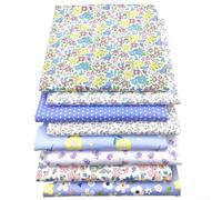 Tessuto floreale in twill di cotone, confezione da 8 pezzi, per progetti di cucito fatti in casa come assemblaggio di gonne e sviluppo di abbigliamento per bambini (40 x 50 cm)