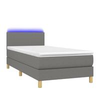 Tessuto grigio scuro con testiera regolabile LED integrato 100x200cm