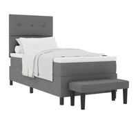 Tessuto grigio scuro testiera regolabile letto singolo 80x200 cm