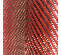 Tessuto ibrido in vera fibra di carbonio e aramide 190 g/m² 3k TWILL rosso