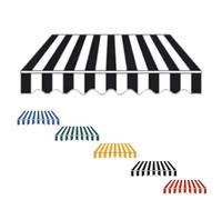 Tessuto impermeabile di ricambio per giardino, balcone e terrazza, 500 x 250 cm, materiale a righe, nero durevole e resistente alle intemperie.