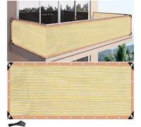Tessuto impermeabile per esterni 0,9 x 7 m, protezione UV, rete antivento per balcone e giardino, include fascette gialle per un facile inserimento e montaggio