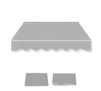 Tessuto impermeabile per tenda da esterno, tela di ricambio per tettoia, resistente ai raggi UV, per tende da sole (grigio, 5,5 x 2 m)
