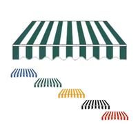Tessuto impermeabile per tenda da sole, 400 x 200 cm, a righe verdi, ricambio per giardino, balcone, terrazza, 250 cm, 300 cm, 400 cm
