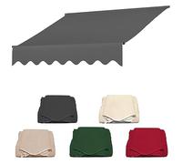 Tessuto impermeabile per tenda da sole per balcone, materiale di ricambio per tende a morsetto, tela resistente alle intemperie, per patio, terrazza, giardino, grigio, 4 m