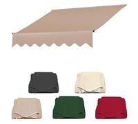 Tessuto impermeabile per tende da sole per balconi, materiale di ricambio per tende a clip, tela beige durevole per terrazza, patio e cortile, lunghezza 4 m