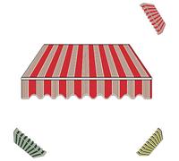 Tessuto impermeabile per tettoia 300/400/500 cm, tela di ricambio con mantovana per patio, balcone, terrazza, colore rosso, 4 x 3 m, soluzione perfetta per l'ombra all'aperto