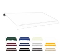 Tessuto impermeabile retrattile per tenda da sole, 3,5 x 3 m, baldacchino di ricambio per balcone e patio, misura universale per tende a braccio pieghevole e morsetto, copertura bianca