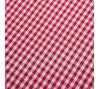 Tessuto in 100% cotone a quadretti al metro, popeline di cotone, adatto per abiti alla moda, camicie, gonne, trapuntature e lavori artigianali (rosso e bianco, 0,9 m)