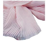 Tessuto in chiffon plissettato con motivo a volant e perle, per abiti, gonne, costumi, cucito, materiali artigianali, larghezza 150 cm, LX177 (rosa, raddrizzare, 2 metri)
