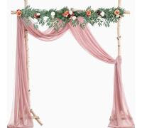 Tessuto in chiffon trasparente in poliestere per decorazione di archi di nozze, per addio al nubilato e sfondi per eventi all'aperto, 300 x 75 cm (rosa scuro)