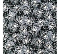 Tessuto In Cotone 100% Con Teschio Fleur De Lis E Farfalla Per Halloween