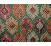 Tessuto In Cotone 100% Ikat Kilim Verde Sorrel Per Tendaggi Cuscini E Sacchetti