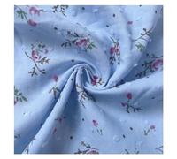 Tessuto in cotone stampato, Tessuto di cotone con stampa floreale morbida da 3/5/10 yard, motivo floreale vintage, materiale da cucito al metro(Blue,145cmx1yard)